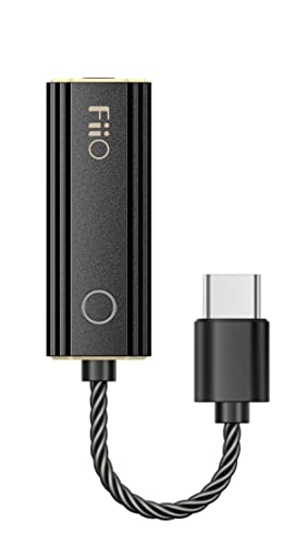 FiiO JadeAudio KA1 Headphone Amps Amplifier Tiny USB DAC High Resolution 3.5mm Lossless for Smartphones/PC/Laptops/Players(Type C, Black)