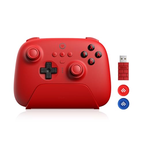 8Bitdo Ultimate Bluetooth Controller with Charging Dock, Bluetooth Controller Wireless Switch Controller for Switch and Windows(Red)