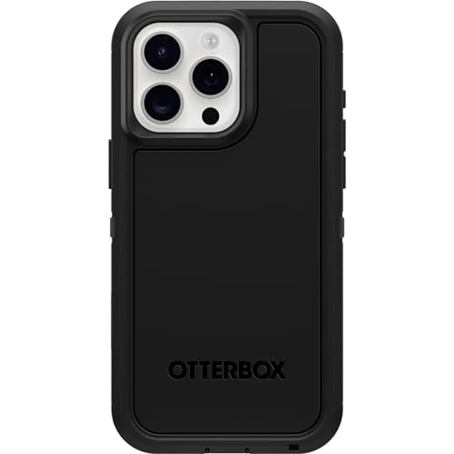OtterBox iPhone 15 Pro MAX (Only) Defender Series XT Case - BLACK, Screenless, Rugged, Snaps to MagSafe, Lanyard Attachment