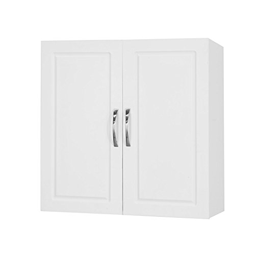 Haotian FRG231-W, White Bathroom Kitchen Wall Cabinet, Garage or Laundry Room Wall Storage Cabinet, White Stipple, Linen Tower Bath Cabinet, Cabinet with Shelf
