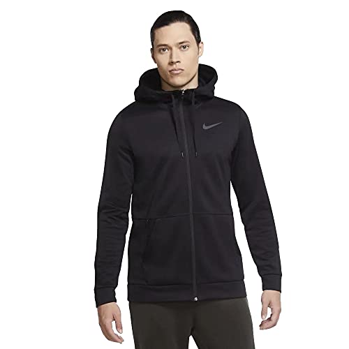 Nike Dry Men's Therma Full Zip Hoodie (Large, Black/Grey 2.0)