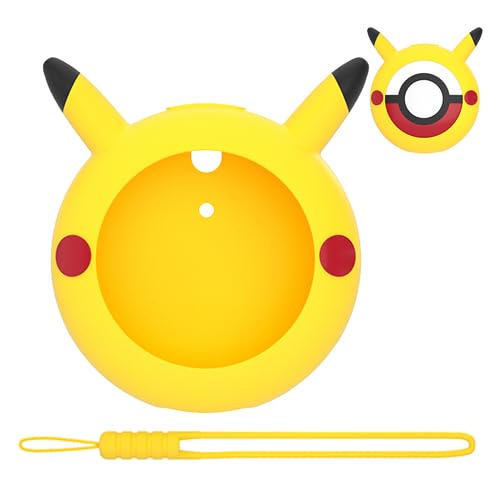 Silicone Case for Poké GO Plus +, Soft Silicone Case for Poké GO Plus + 2023 with a Wrist Strap - Yellow