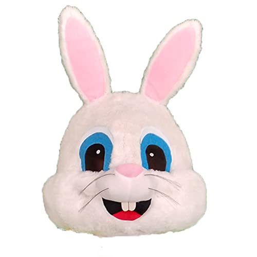 GALAON Plush Easter Bunny Rabbit Head Mask Birthday Party Cosplay Dress,Brown