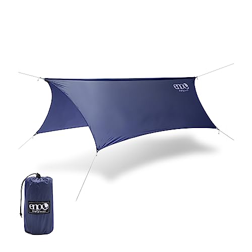 ENO, ProFly Rain Tarp - Heavy-Duty Waterproof Tarp - for Camping, Hiking, Backpacking, Travel, a Festival, or The Beach - Navy