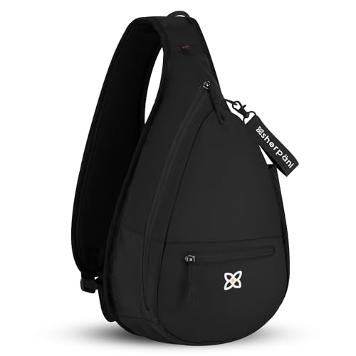 Sherpani Esprit, Nylon Sling Bag, Shoulder Sling Bag, Crossbody Sling Backpack for Women, Fits 10 inch Tablet, RFID Protection (Raven)