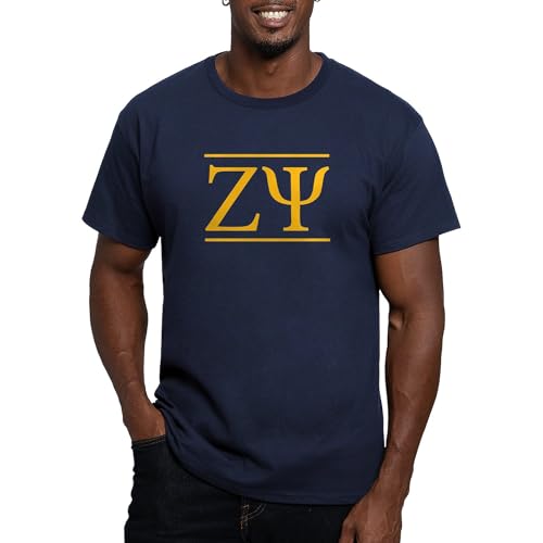 CafePress Zeta Psi Yellow Letters T Shirt Men's Fitted Graphic T-Shirt