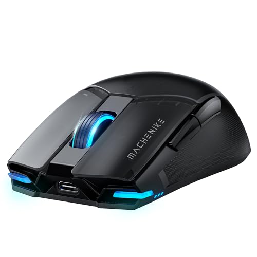 Machenike Wireless Gaming Mouse,26,000 DPI,PAW3395 Sensor,RGB Backlit,Ergonomic Design,6 Programmable Buttons,Long Battery Life,Ultra-Lightweight,Gaming Mice Compatible with PC, Mac