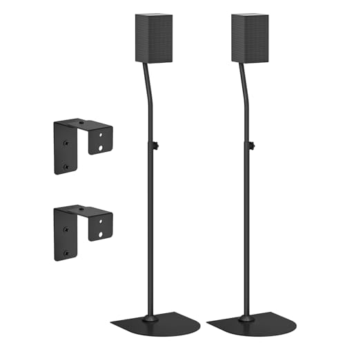 Speaker Stand Pair for Samsung Rear Speaker Stands and Wall Mount - Height Adjustable Extend 33' to 42' Floor Speaker Stand for HW-Q990C and More Samsung Surround Sound with Keyhole or Thread Hole