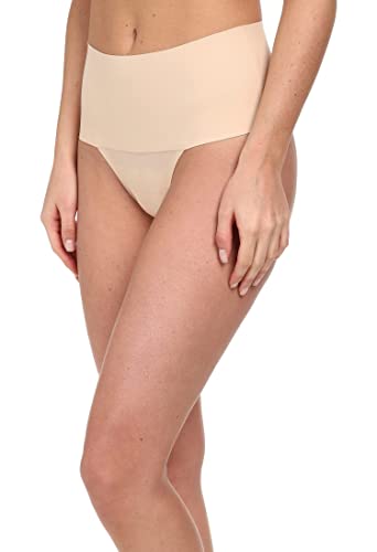 SPANX Undie-Tectable Thong - Comfortable Core Control - Invisible Shapewear Thong - Women's No Show Thong Underwear - Soft Nude - Small