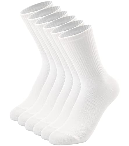 DOKUTOKU 3-12 Pack Womens Crew Socks Size 6-9 LightWeight Thin Casual Calf Socks (2048-3W)