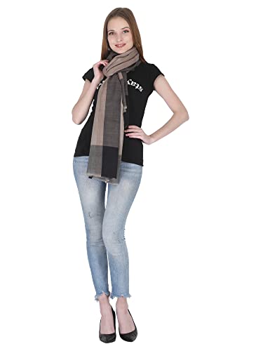 JBL TEXTILE COSMOS Women Handwoven Pashmina Shawl, Real Cashmere Stylish Wrap Scarf Long Solid Stole Lightweight - Designer Grey