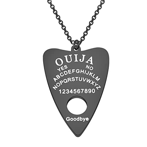 FEELMEM Ouija Board Planchette Pendant Necklace Oujia Inspirational Gift Spirit Board Art Jewelry Wiccan Jewelry (Ouija Board-necklace)