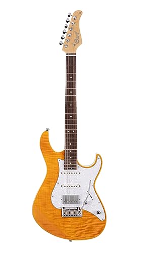 Cort 6 String Solid-Body Electric Guitar, Right, Amber, Full (G280SELECTAM)