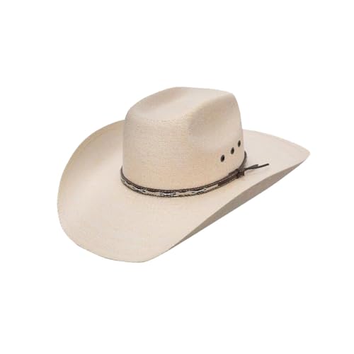 Stetson And Dobbs Hats SSSQRE-7940 Square,Eyelets, Reg Oval Cowboy Hat, Natural - 7.75/XL