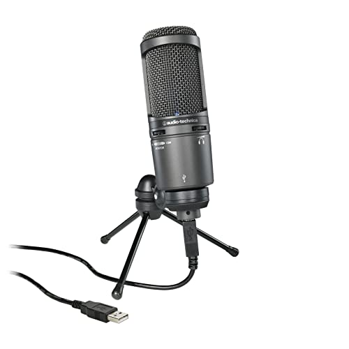 Audio-Technica AT2020USB+ Cardioid Condenser USB Microphone, Black