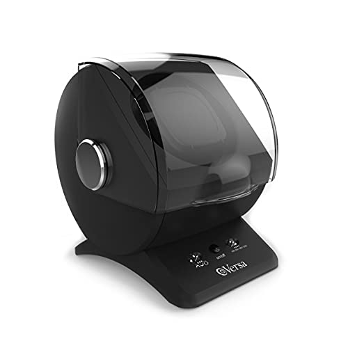 Versa Automatic Single Watch Winder with Sliding Cover (Black) - Up to 12 Setting Combinations - Adjustable Spring Action Pillow - Compact Design - Easy to Use Controls