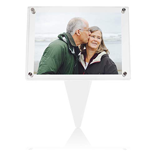 SimpleView 5x7 Waterproof Picture Frame | Memorial Gifts | Cemetery Decorations for Grave | Grave Decorations for Cemetery | Picture Frames | Sympathy Gift (Clear)