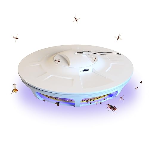 Mosalogic Flea Trap for Inside Your Home Flea Light Trapper Indoor Fly Killer Warm & UV LED Light Flea Fighting Tool Kit for Flea Infestation