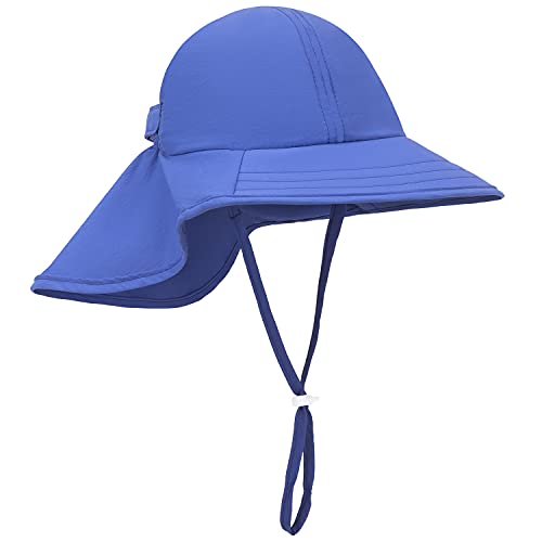 Baby and Toddler Sun Hat - UPF 50+ Kids Boy & Girl Summer Swim Pool & Beach Hat Royal Blue