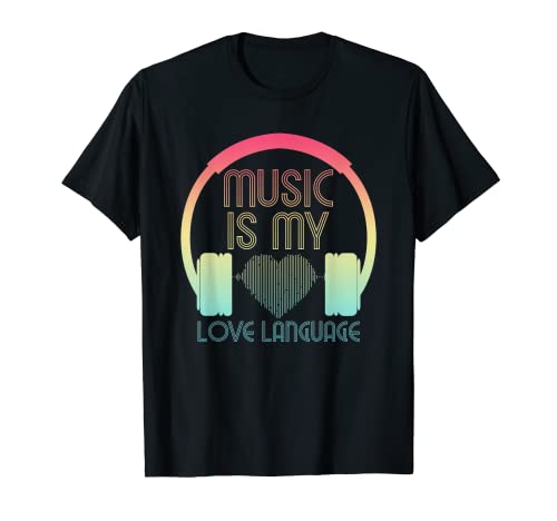 Music is my Love Language Cute Heart Waves for Music Lover T-Shirt