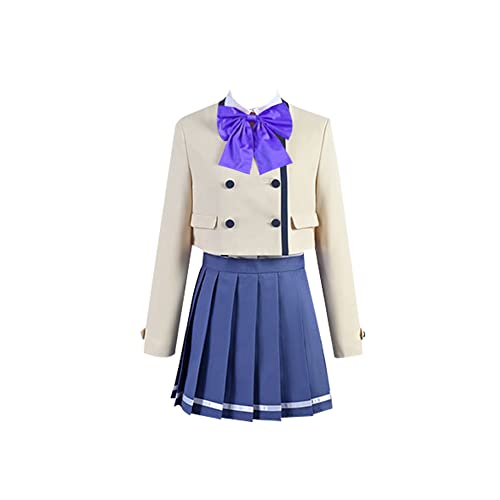 Juejuezi Anime Kanojo Mo Kanojo Minase Nagisa Cosplay Costume Mukai Naoya School JK Uniform Sailor Dress Halloween Costumes (M, Purple)