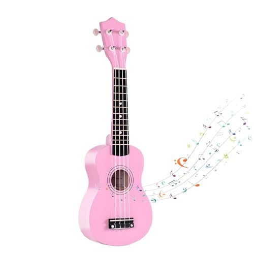 Kids Guitar Acoustic, Jakeloo 21 Inch Wooden Acoustic Guitar for Toddler Guitar Toy Childrens Guitar Musical Toy Instruments Ideal for 3-9 Year Old Boys Girls Gifts (Pink)