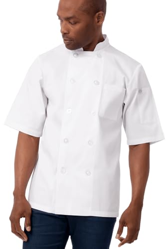 Chef Works Men's Volnay Chef Coat, White, Large