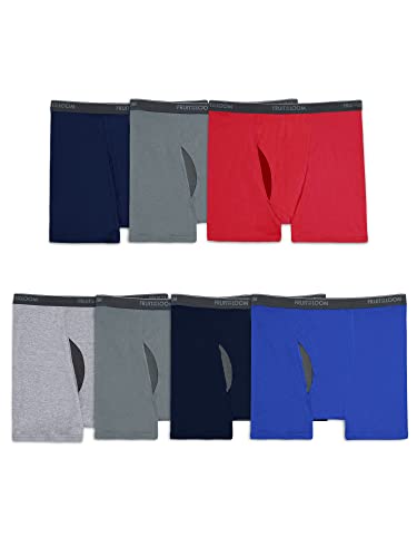 Fruit of the Loom Men's Coolzone Boxer Briefs, Moisture Wicking & Breathable, Multipacks, Big Man-7 Pack-Assorted Colors, 5X-Large
