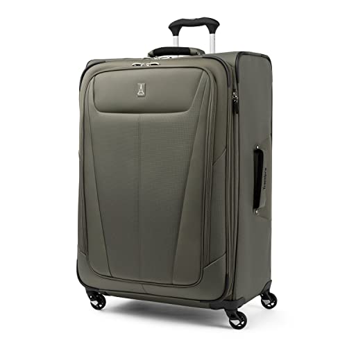 Travelpro Maxlite 5 Softside Expandable Checked Luggage with 4 Spinner Wheels, Lightweight Suitcase, Men and Women, Slate Green, Checked Large 29-Inch
