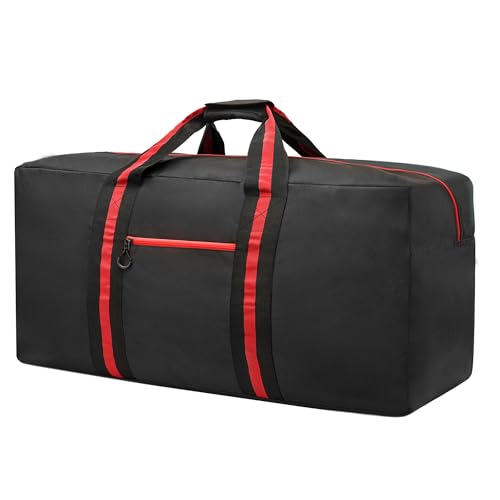 KUI WAN 100L Large Duffle Bag, 31.1” Foldable Weekender Bag, Lightweight Travel Bag for Overnight Camping, Storage, Waterproof Duffel Holdall Bag for Men Women