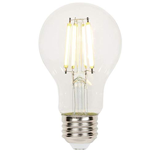 Westinghouse Lighting 5316500 6.5 Watt (60 Watt Equivalent) A19 Dimmable Clear Filament LED Light Bulb, Medium Base, Single