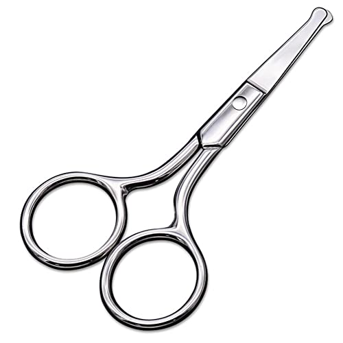 Small Scissors, Eyebrow Scissors, Nose Hair Scissors Round Tip Design, Will Not Hurt the Nasal Cavity. Professional Grooming Scissors for Hair, Eyelashes, Nose, Eyebrow Trimming, Mustache. - AsonTao