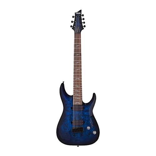 Schecter Omen Elite-7 Electric Guitar - See Thru Blue Burst