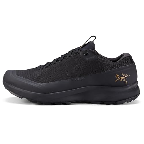 Arc'teryx Men's Aerios FL 2 GTX Shoe - Mens Hiking Shoes - Lightweight Hiking & Trekking Shoe, Gore-TEX Waterproof, Breathable, Support for Outdoor Exploration | Black/Black, 11.5