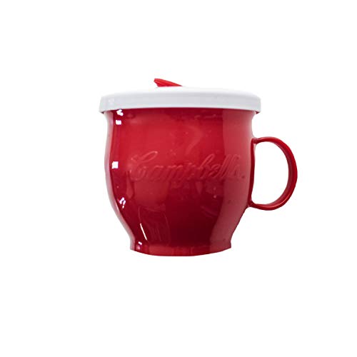 Evriholder Plastic Campbell's Micro Microwave Mug, On-The-Go Soup, Easy Lunch, 22 Ounce, Red (98430-AMZ)