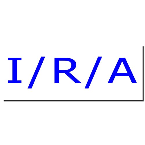 Quality Office Stamp, Slim Pre-Inked Ira Stamp with Vibrant Blue Ink, Ideal for Loan Underwriters, 1/2 x 1-1/2, Durable and Long-Lasting, Ideal for Professional Use, Ira Stamp, Refillable Stamp