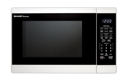SHARP ZSMC1461HW Oven with Removable 12.4' Carousel Turntable, Cubic Feet, 1100 Watt Countertop Microwave, 1.4 CuFt, White