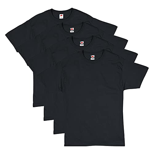 Hanes mens Essentials Short Sleeve T-shirt Value Pack (4-pack) athletic t shirts, Black, XX-Large US