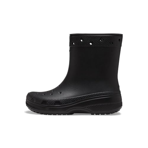 Crocs Unisex Classic Rain Boots, Black, Numeric_11 US Men