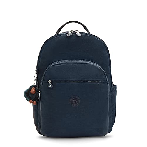 Kipling Women's Seoul Extra Large 17” Laptop Backpack, Durable, Roomy with Padded Shoulder Straps, Bag, True Blue Tonal 2, 13.5' L x 18.25' H x 7.75' D