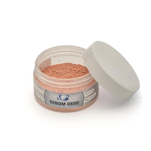Glass Polish 90006 Cerium Oxide High Grade Glass Polishing Powder - TREO 85% - 3.5 microns – 1.76 Oz