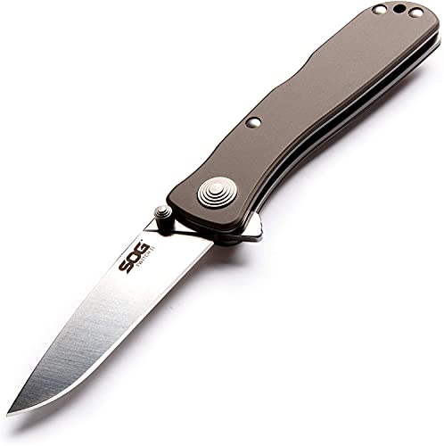 SOG TWI8-CP Twitch II 6.20 Inch EDC Folding Knife, silver