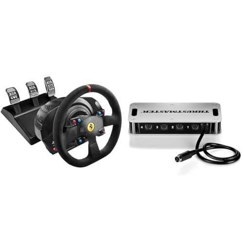 THRUSTMASTER T300 Ferrari Integral Racing Wheel Alcantara Edition Racing Wheel with pedals Compatible with (PS5, PS4, PC) & TM SIM HUB (Compatible with PS5, PS4, XBOX Series X/S, One, PC)