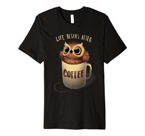 Cute Night Owl Coffee Premium T-Shirt