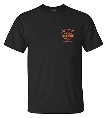 Harley-Davidson Men's Eagle Piston Short Sleeve Crew-Neck Cotton T-Shirt (XL) Black