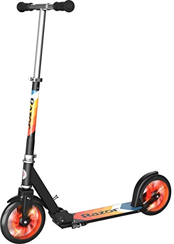 Razor A5 Lux Kick Scooter for Kids Ages 8+ - 8' Urethane Wheels, Anodized Finish Featuring Bold Colors and Graphics, For Riders up to 220 lbs