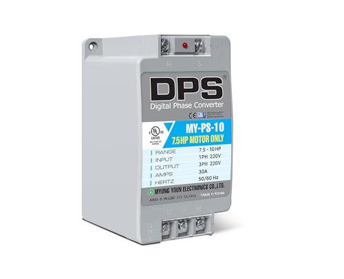 Single to 3 Phase Converter, Used on 7.5HP(5.5kW) 23A Motor Only, MY-PS-10, One DPS Must Be Used for One Motor Only, Input/Output 200-240V, UL Listed