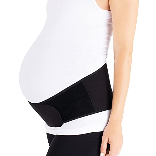 Belly Bandit – Upsie Belly Pregnancy Support Band – Maternity Belly Belt – Belly, Pelvis and Back Support for Pregnant Women – Includes Hot/Cold Pack for Back Pain, Black, Medium