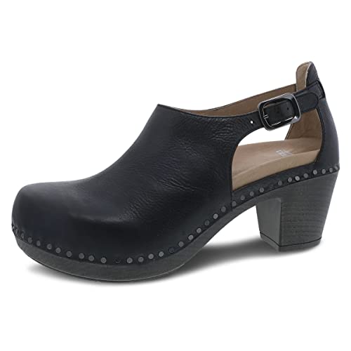 Dansko Sassy Stylish Upfront Closed Toe for Women - Energy-Return Footbed with Added Arch Support - Lightweight PU Outsole for Long-Lasting Wear - Great for All-Seasons Style Black Milled 7.5-8 M US