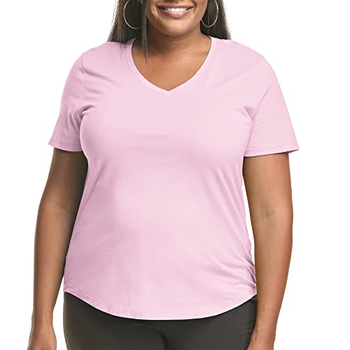 Just My Size Women's Plus-SizeShort Sleeve V-neck T-shirt